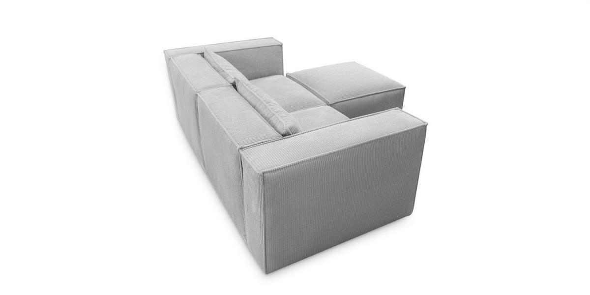 ECKSOFA Nevio Xs - Schwarz, Holzwerkstoff/Textil (210/185cm) - Fun Möbel