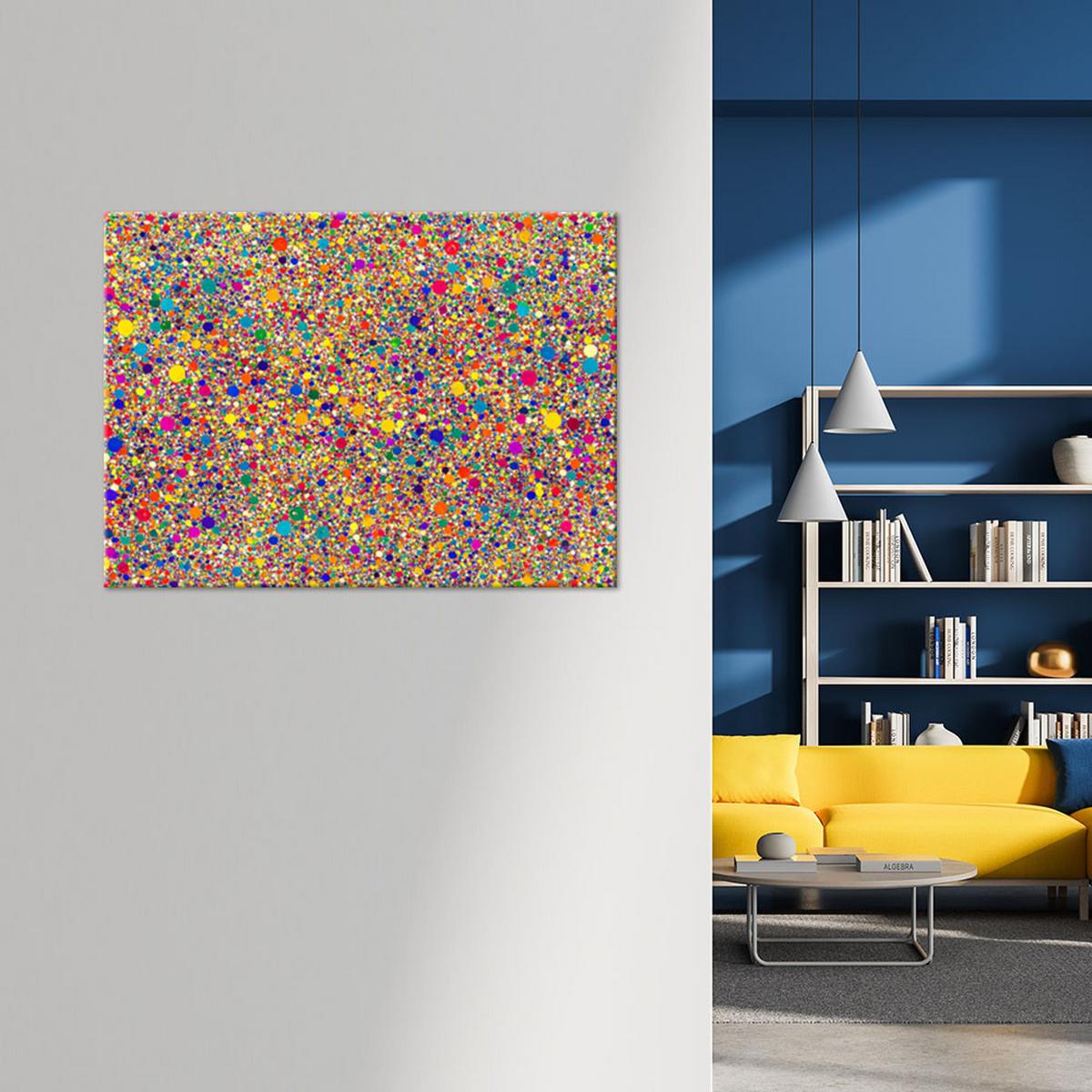 LEINWANDBILD Farbenfrohe Punkte Abstraktion 90x60cm - Multicolor, Textil (90/60cm) - Feeby