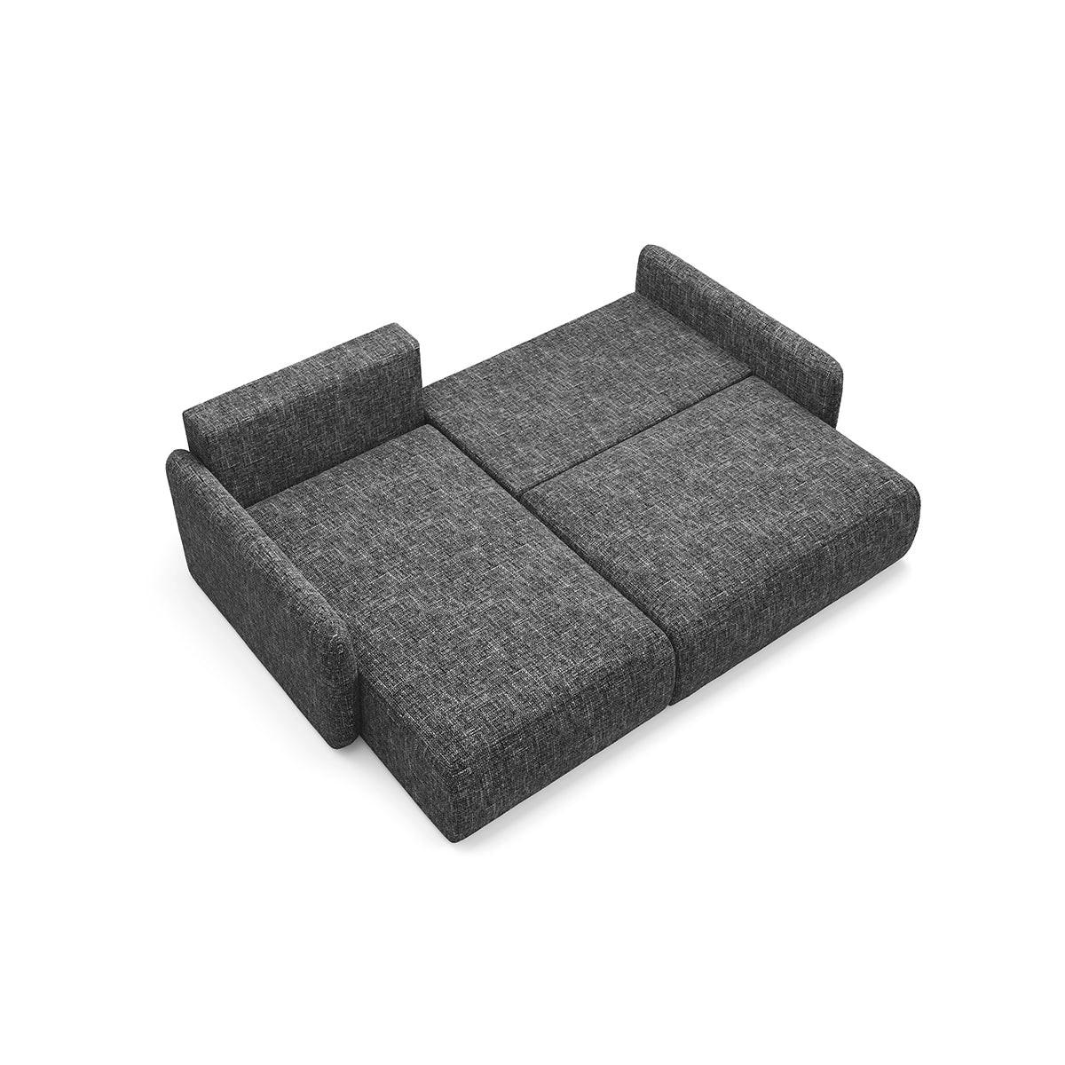 ECKSOFA Lazare 3 Sitzplätze Dunkelgrau - Grau, Holz (217/148cm) - Petits-meubles