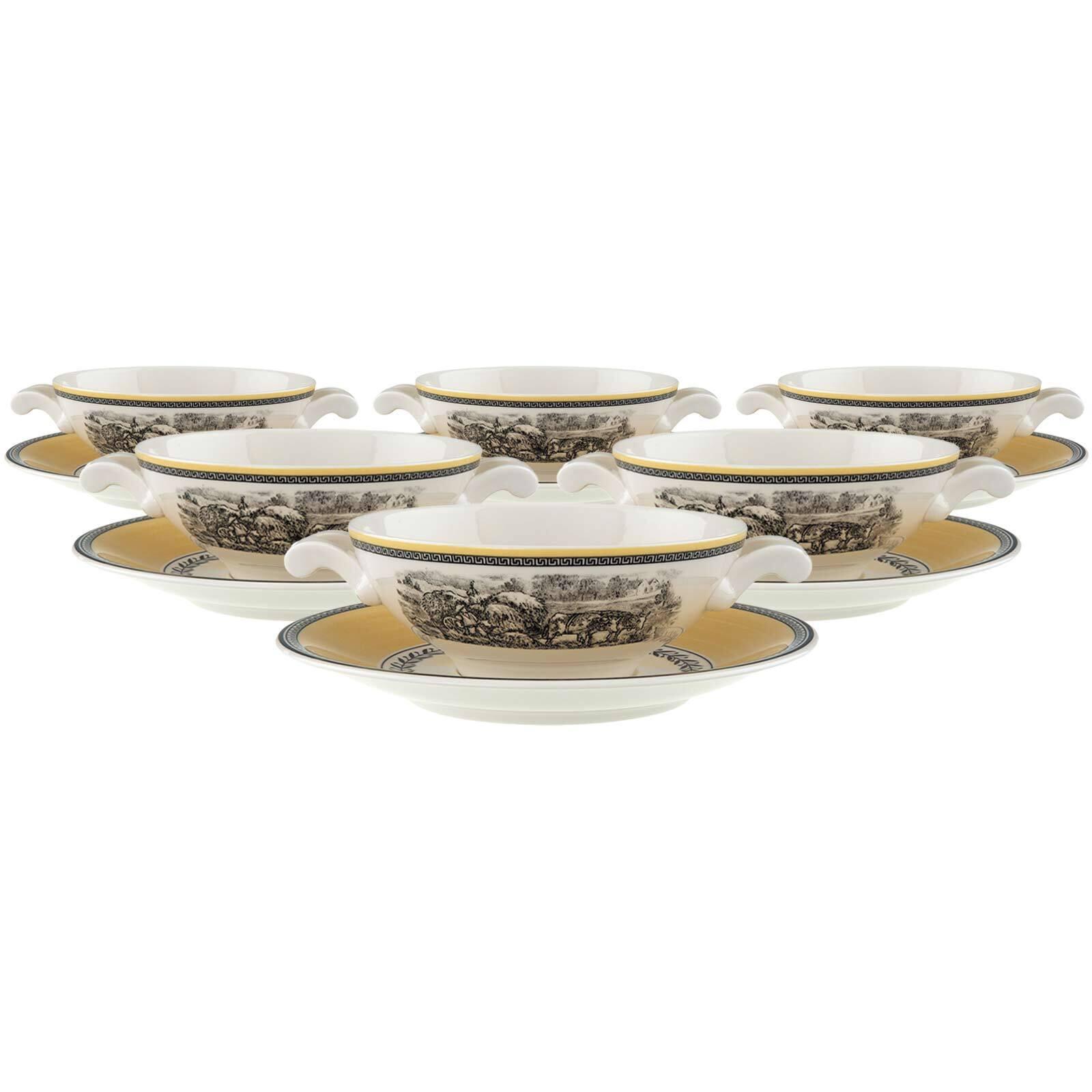 SUPPENTASSEN MIT UNTERTASSEN Audun Ferme bunt 400 ml 6er Set - Multicolor, Keramik (0.4L) - Villeroy & Boch