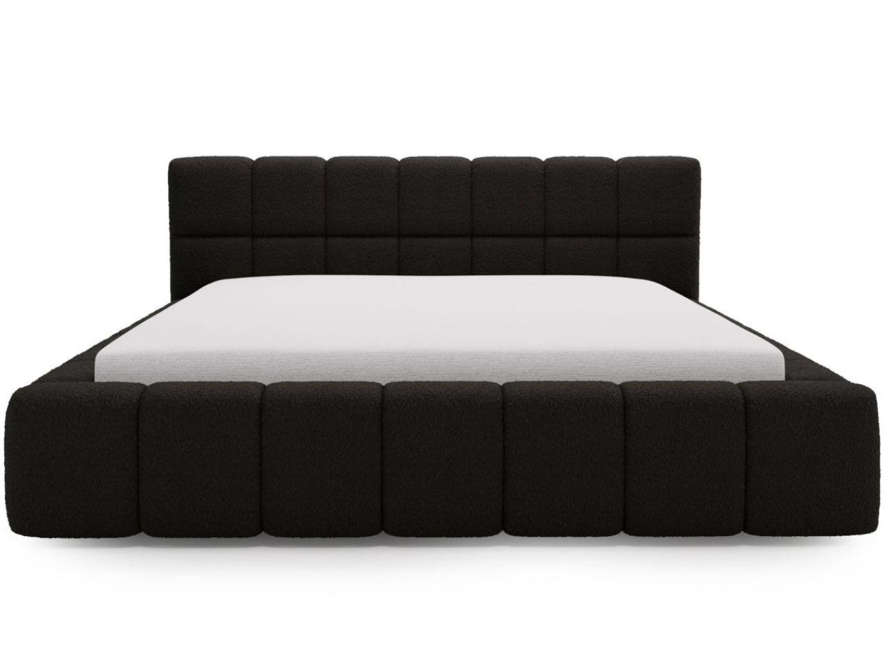 POLSTERBETT Alicante Bouclé-Stoff 120x200 Schwarz - Schwarz, Textil (120/200cm) - Graingold