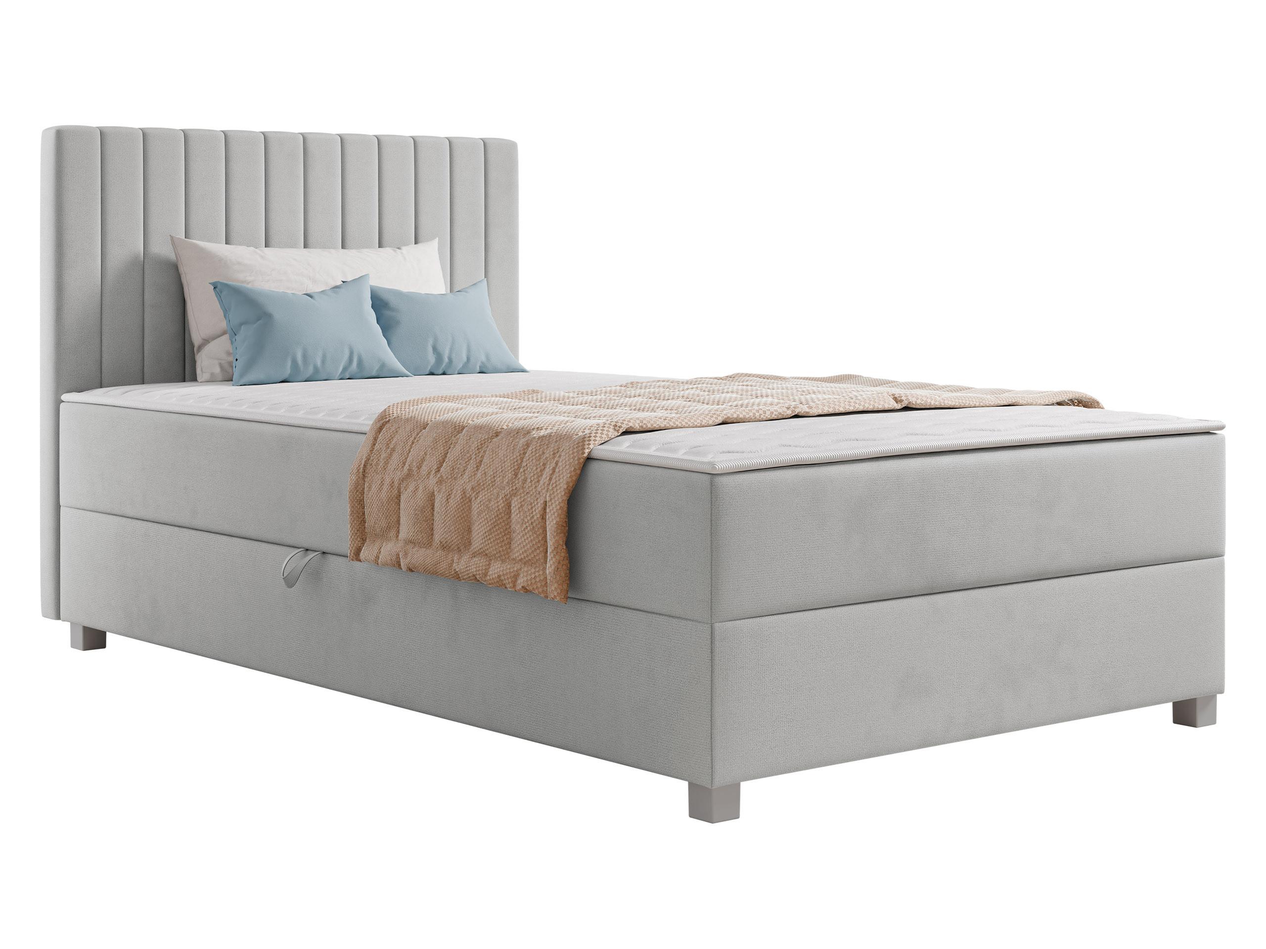 BOXBETT Viki - H3 - Silberfarben/Hellgrau, Holzwerkstoff/Kunststoff (120/200cm) - MIRJAN24