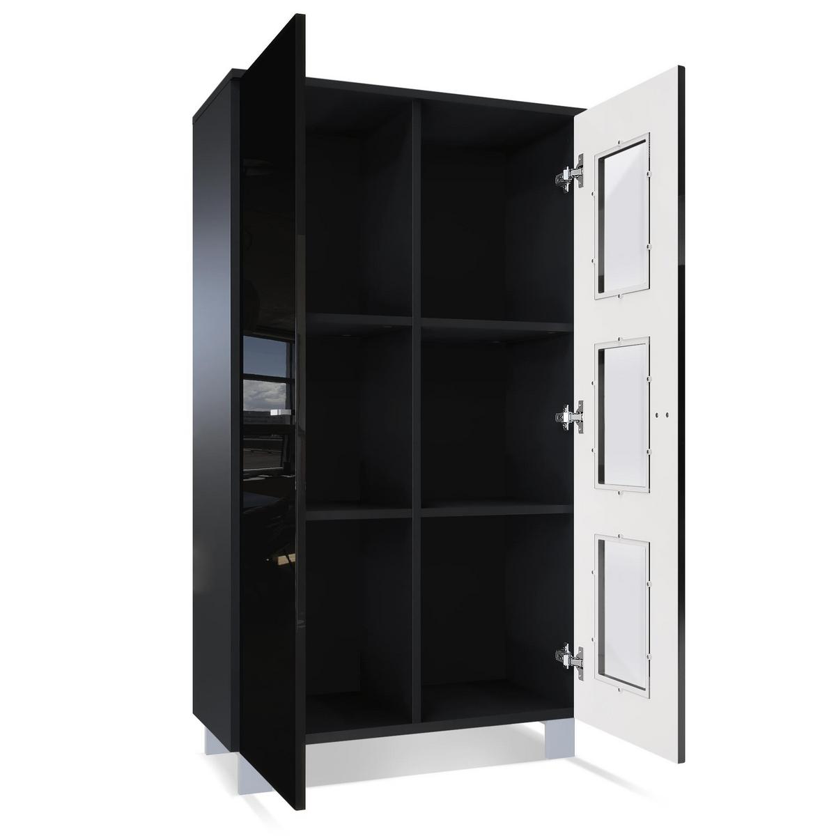 VITRINE Denjo Tür in Eiche sägerau - Eiche San Remo, Holzwerkstoff (71/129/35cm) - Vladon