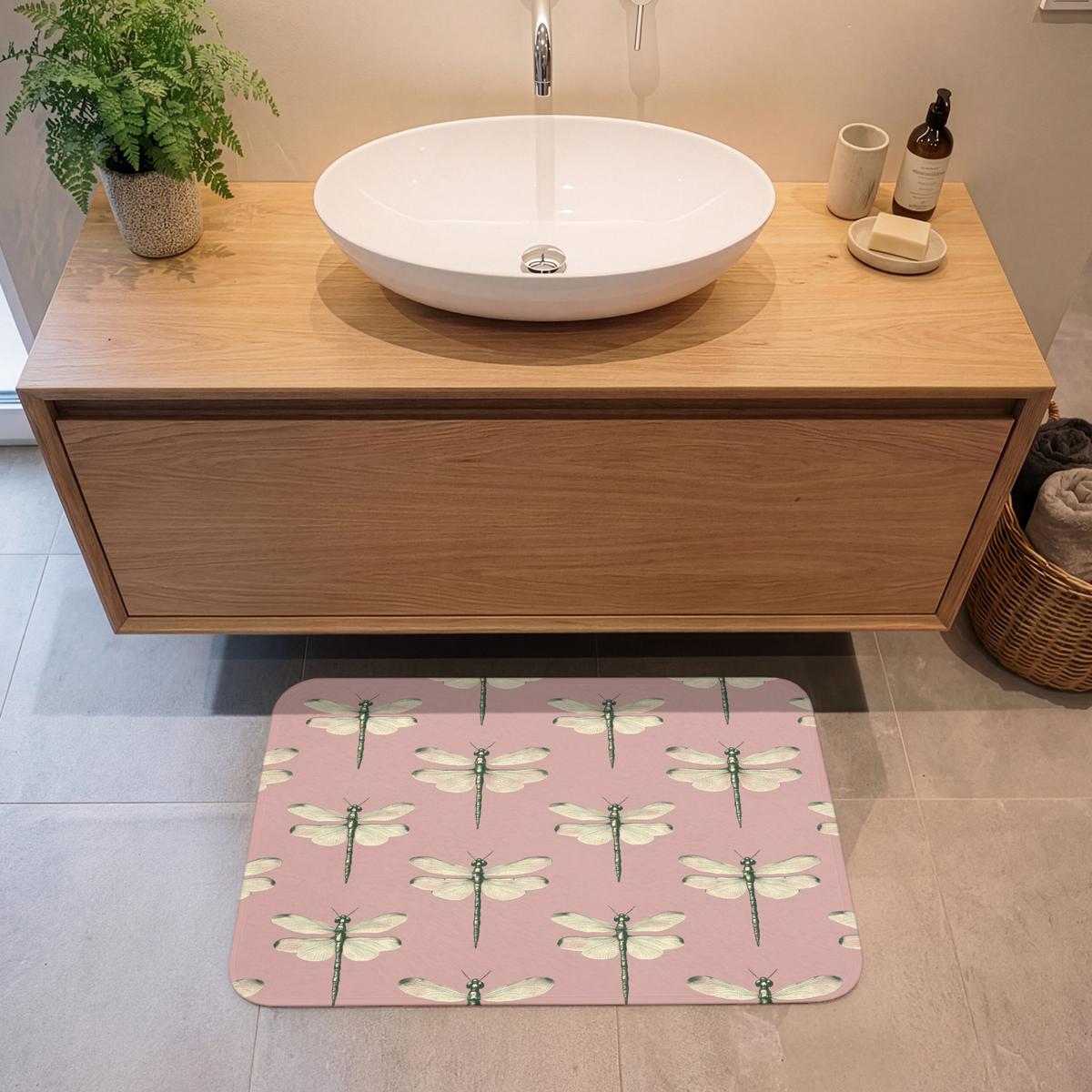 BADEMATTE Lillibells - Muster - Rosa 80x50 cm - Rosa, Textil (80/50cm) - OnlyWow