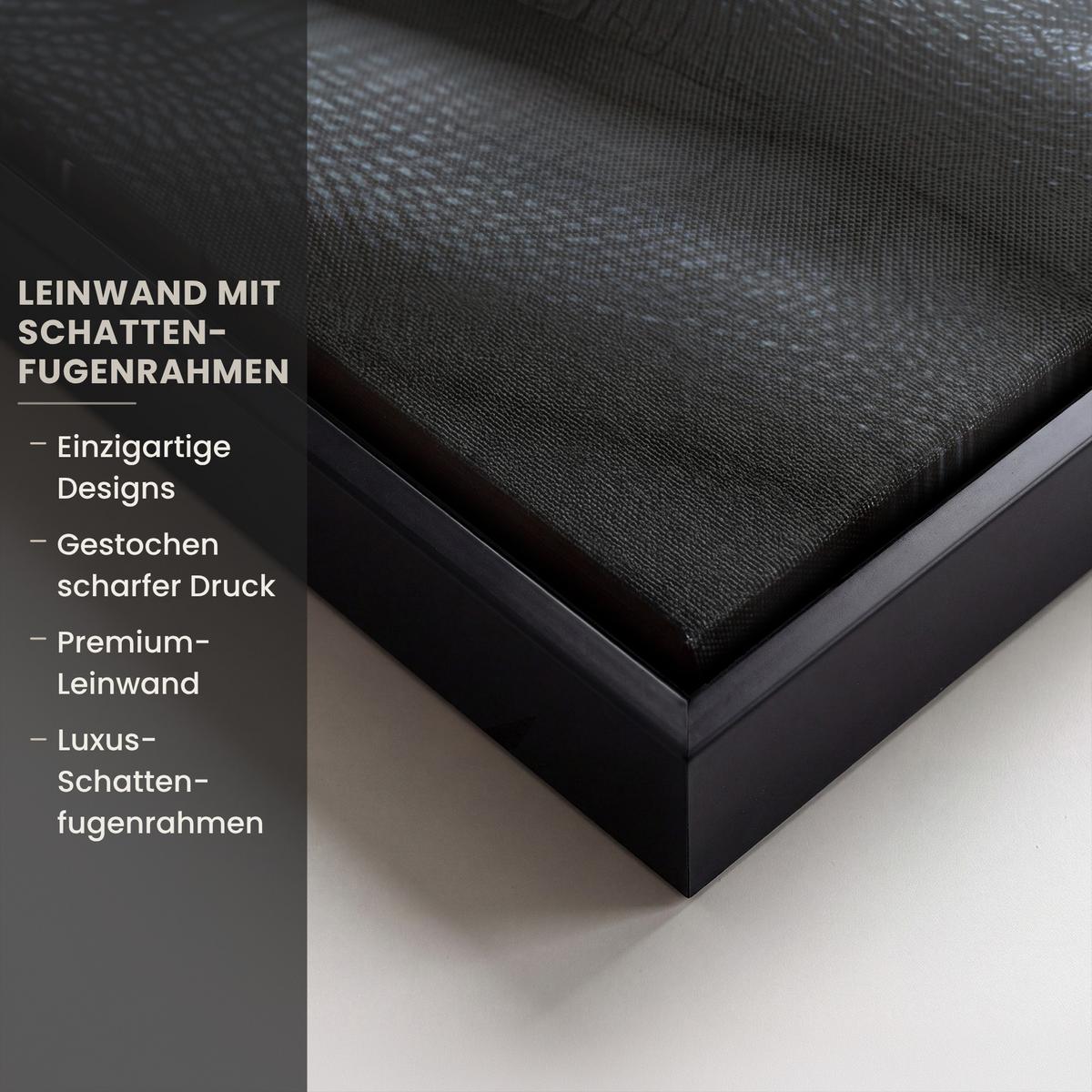 LEINWAND Bilder mit Rahmen - Frau - Gold - Porträt - Schwarz-Weiß - Luxus - 50x50 - Hellblau, Textil (50/50cm) - MuchoWow