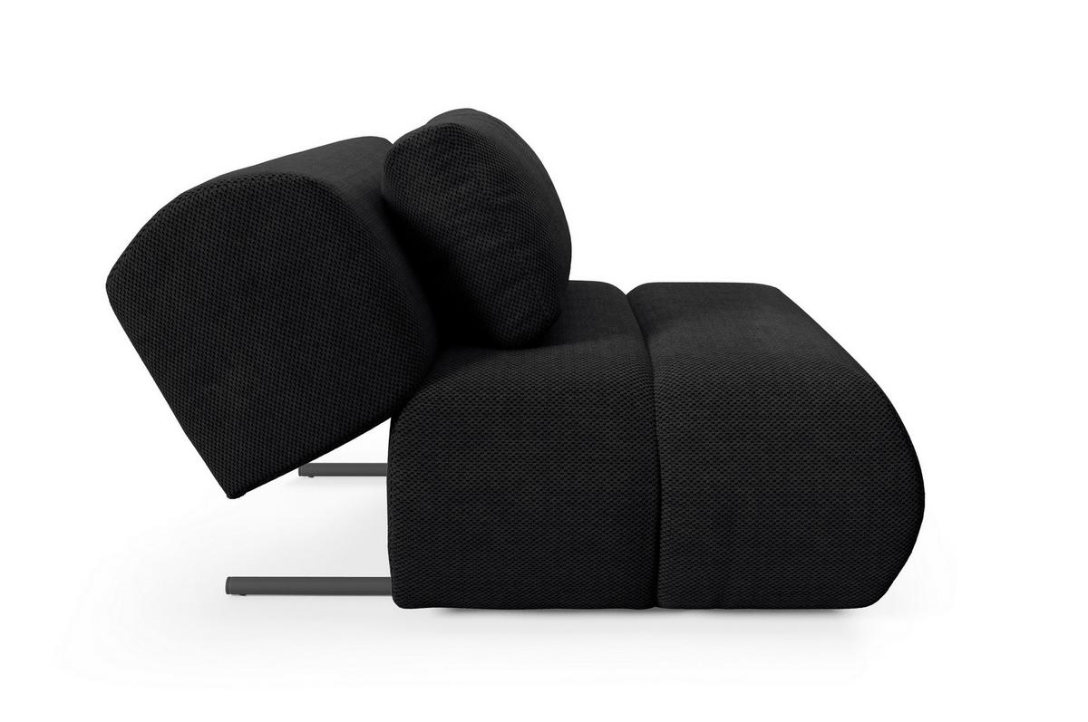 SESSEL ATOMO, Modern Polstersessel Loungesessel, Velours-Stoff Schwarz - Schwarz, Holz/Metall (98/82/134cm) - MASSENO