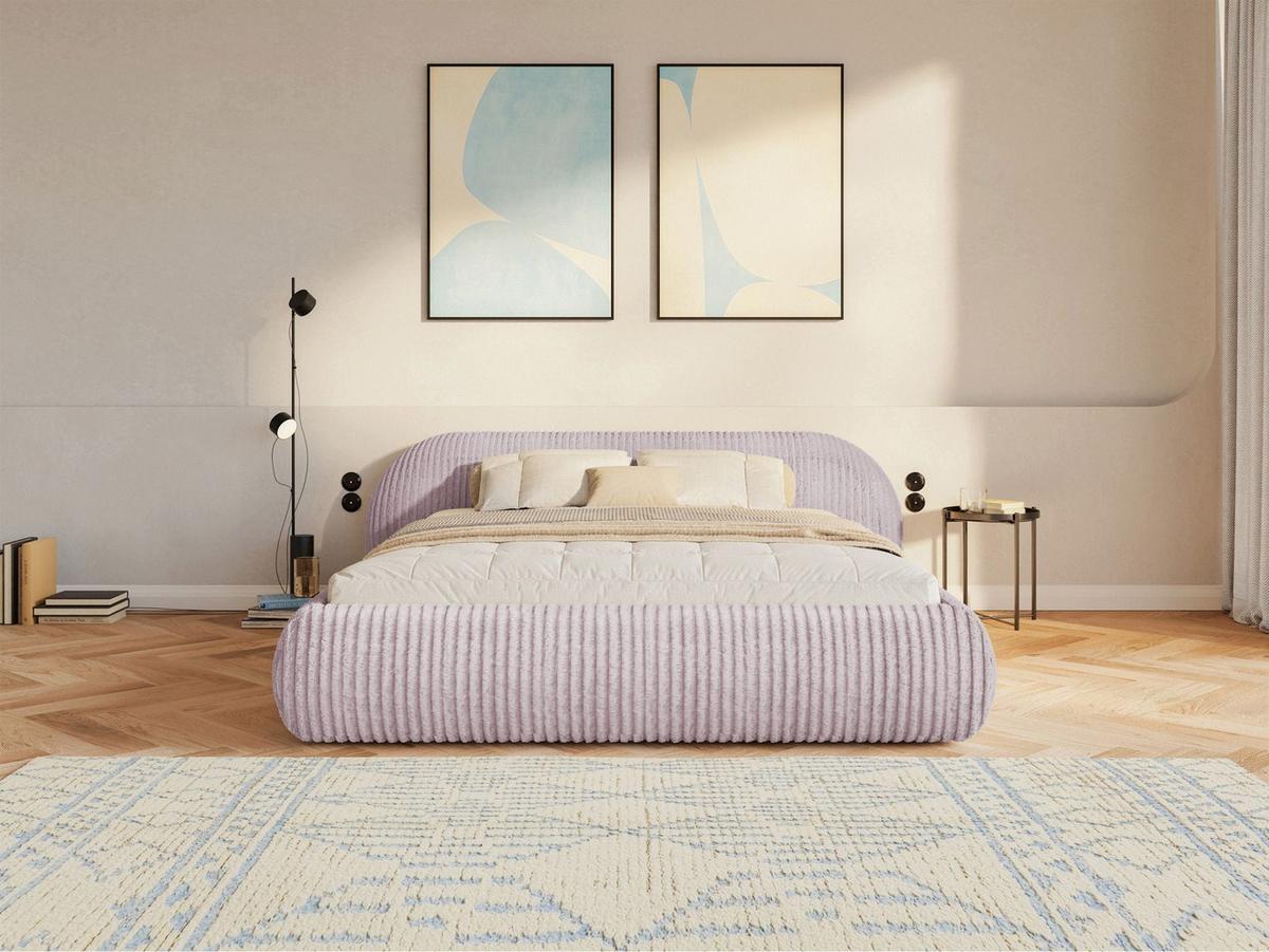 POLSTERBETT Shels Low Rosa 140x200 cm - Pink/Schwarz, Kunststoff/Textil (140/200cm) - Selsey