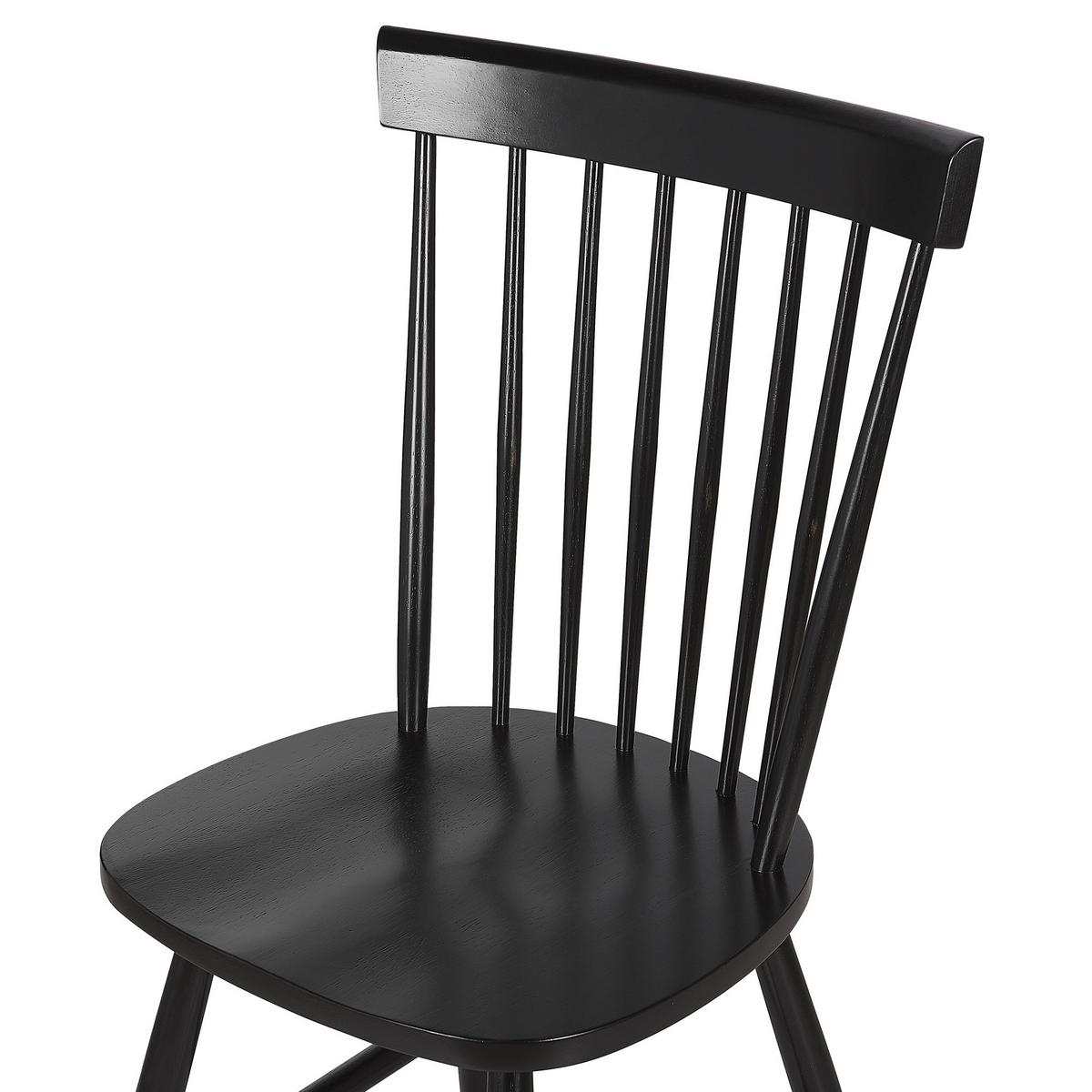 ESSZIMMERSTUHL 2er-Set Gummibaumholz Schwarz Burges - Schwarz, Holz (51/92/43cm) - Beliani