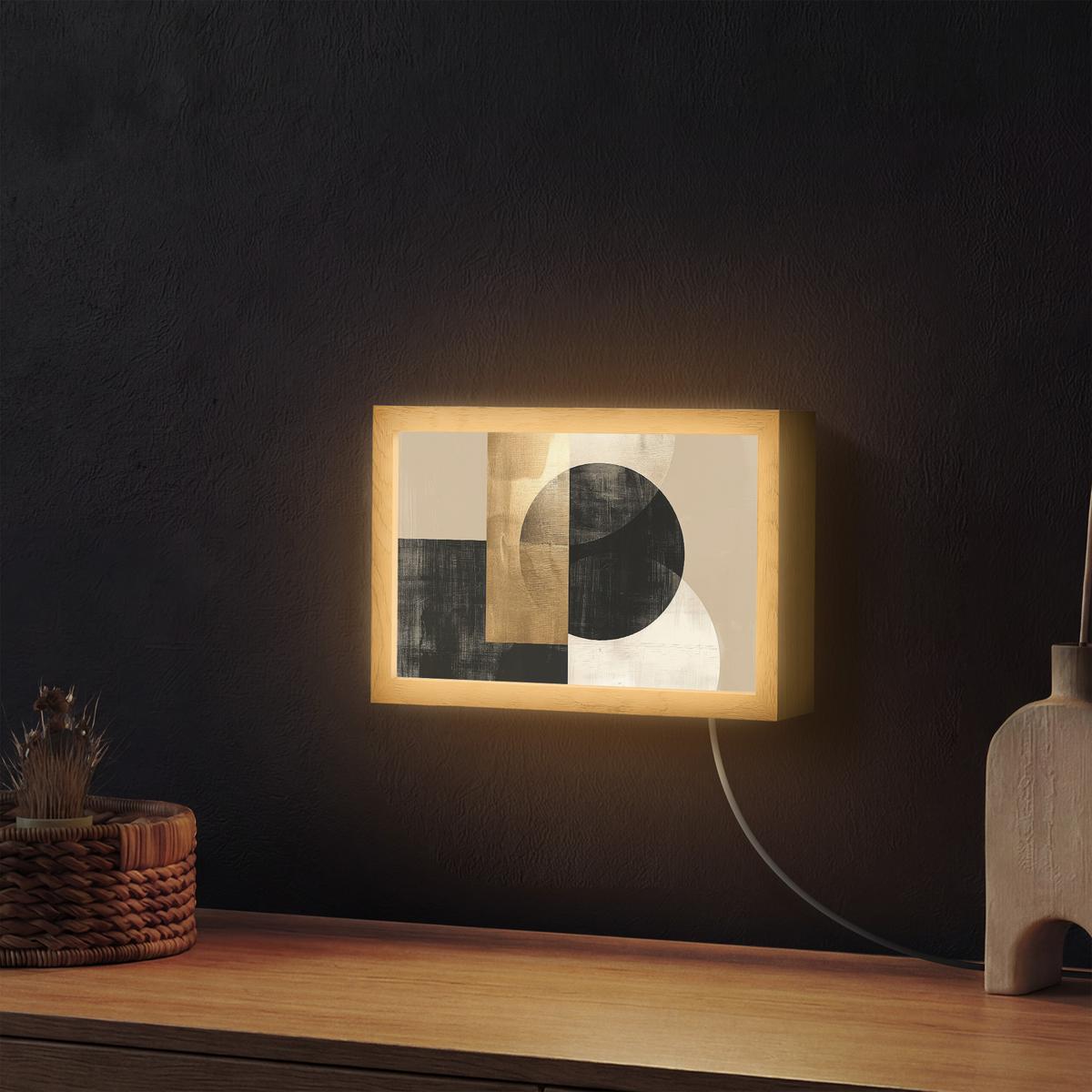 WANDLEUCHTE Abstrakt - Modern - Schwarz - Gold 30x20 cm - Sandfarben, Holzwerkstoff (30/20/8cm) - OnlyWow