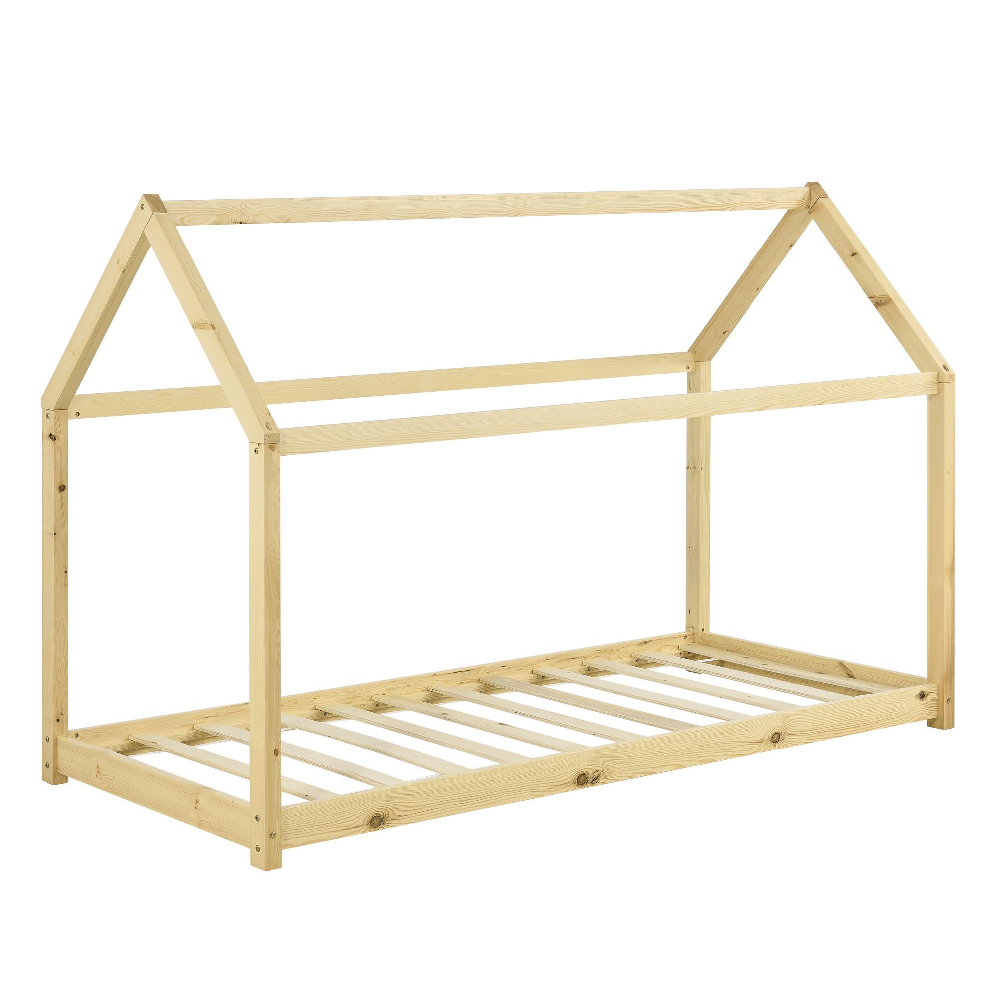 HAUSBETT Netstal - Naturfarben, Holz (90/200cm) - [en.casa]