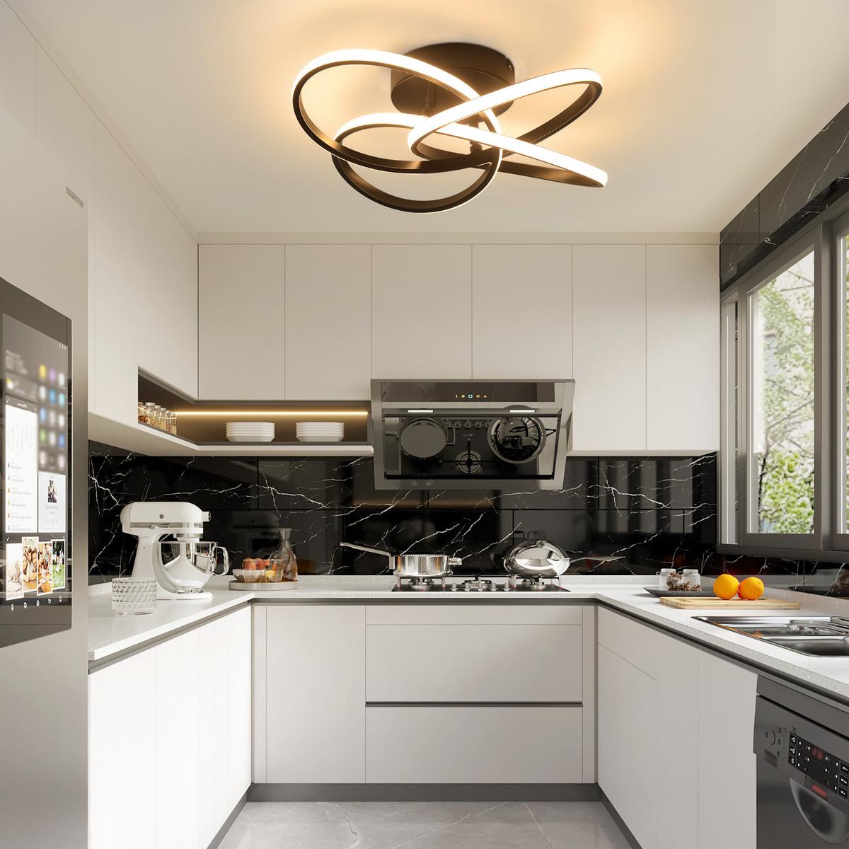 LED-DECKENLEUCHTE Strahliel 42/16/45 cm - Schwarz, Metall (45/42/16cm) - ZMH
