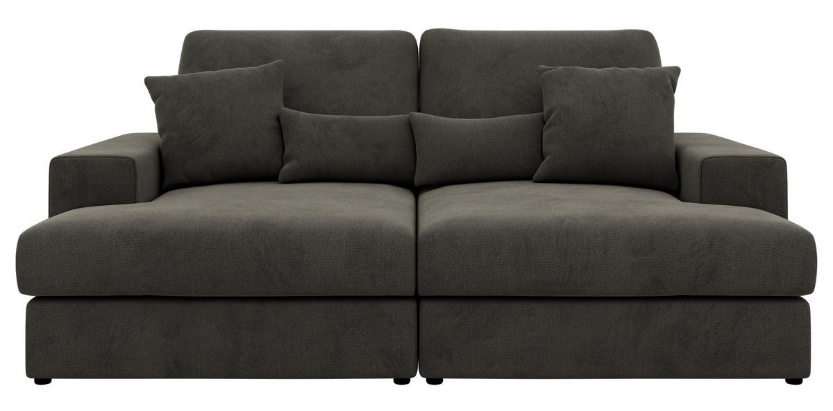4-SITZER SOFA ANERA - Dunkelgrau Velvet - Dunkelgrau/Schwarz, Kunststoff/Textil (248/107/163cm) - MKS