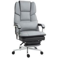 BÜROSTUHL, Ergonomischer, Grau - Grau, Leder (71/129/63cm) - HOMCOM