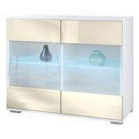 KOMMODE Bari Creme Hochglanz - Creme, Holzwerkstoff (92.5/75.5/35cm) - Vladon