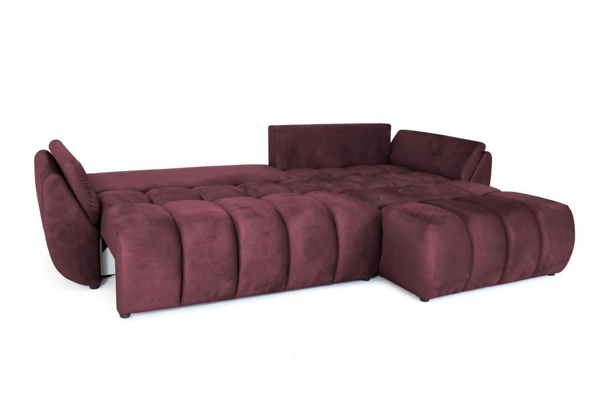 ECKSOFA Collin Mit Schlaffunktion - Bordeaux, Holzwerkstoff/Textil (185/280cm) - Fun Möbel