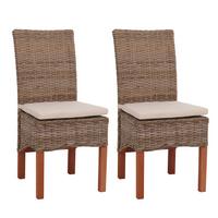 ESSZIMMERSTUHL Braun 2er-Set - Braun, Holz (46/96/50cm) - MCW