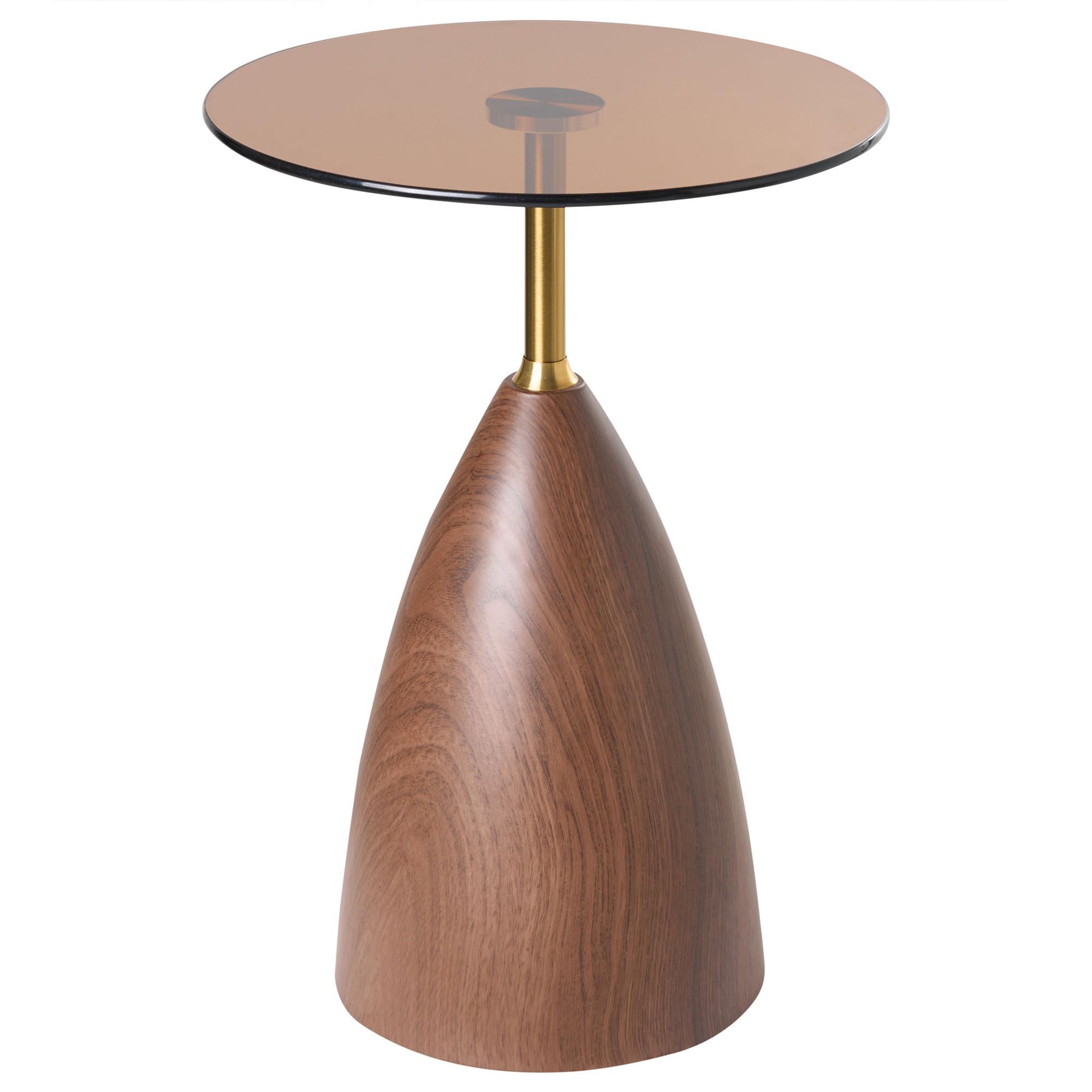 BEISTELLTISCH Sicherheitsglas Braun Wallis - Braun, Metall (41/41/57cm) - Beliani