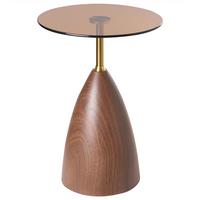 BEISTELLTISCH Sicherheitsglas Braun Wallis - Braun, Metall (41/41/57cm) - Beliani