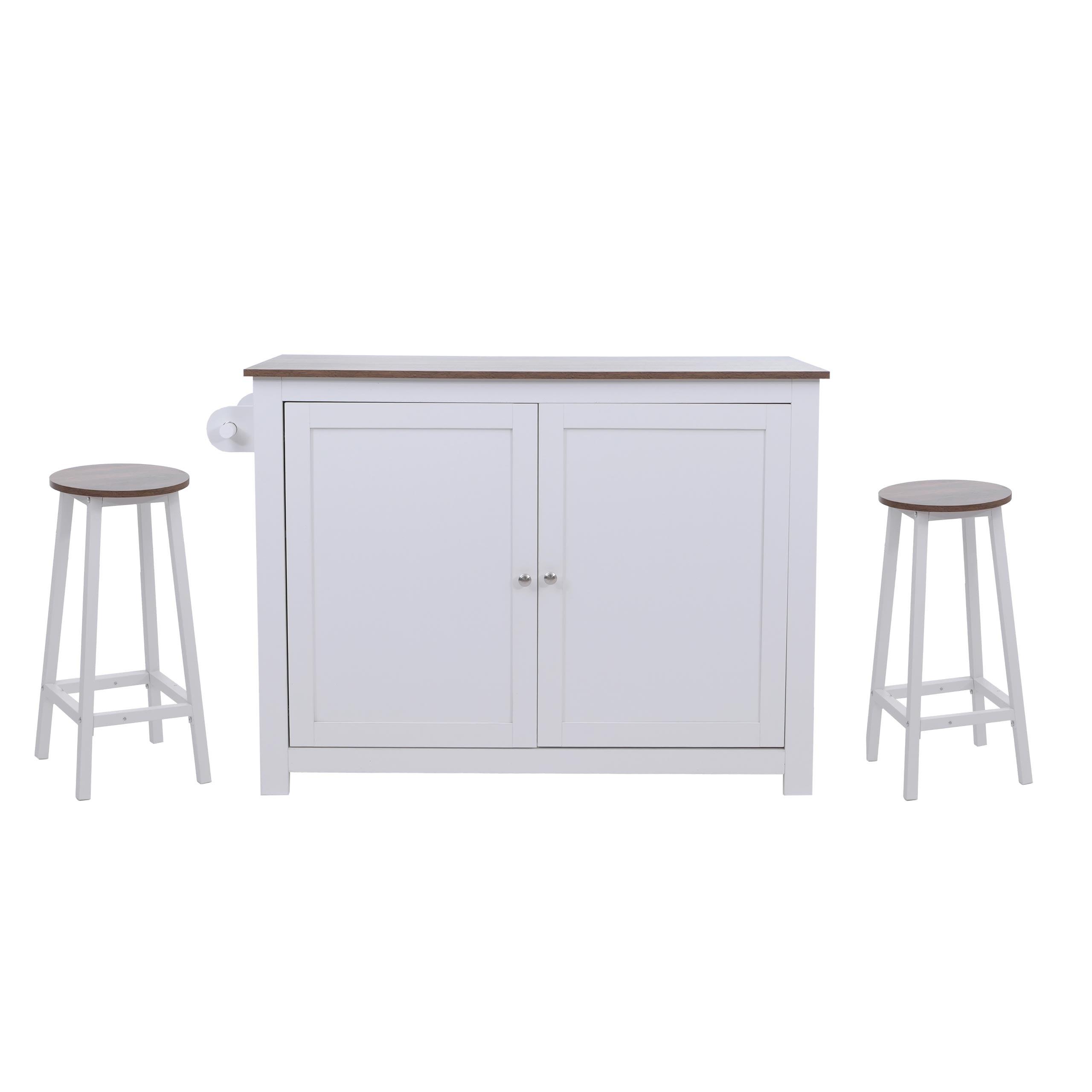 KÜCHENINSEL Weiß, Braun - Weiß/Braun, Holz (120/90/45cm) - MCW