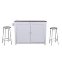 KÜCHENINSEL Weiß, Braun - Weiß/Braun, Holz (120/90/45cm) - MCW