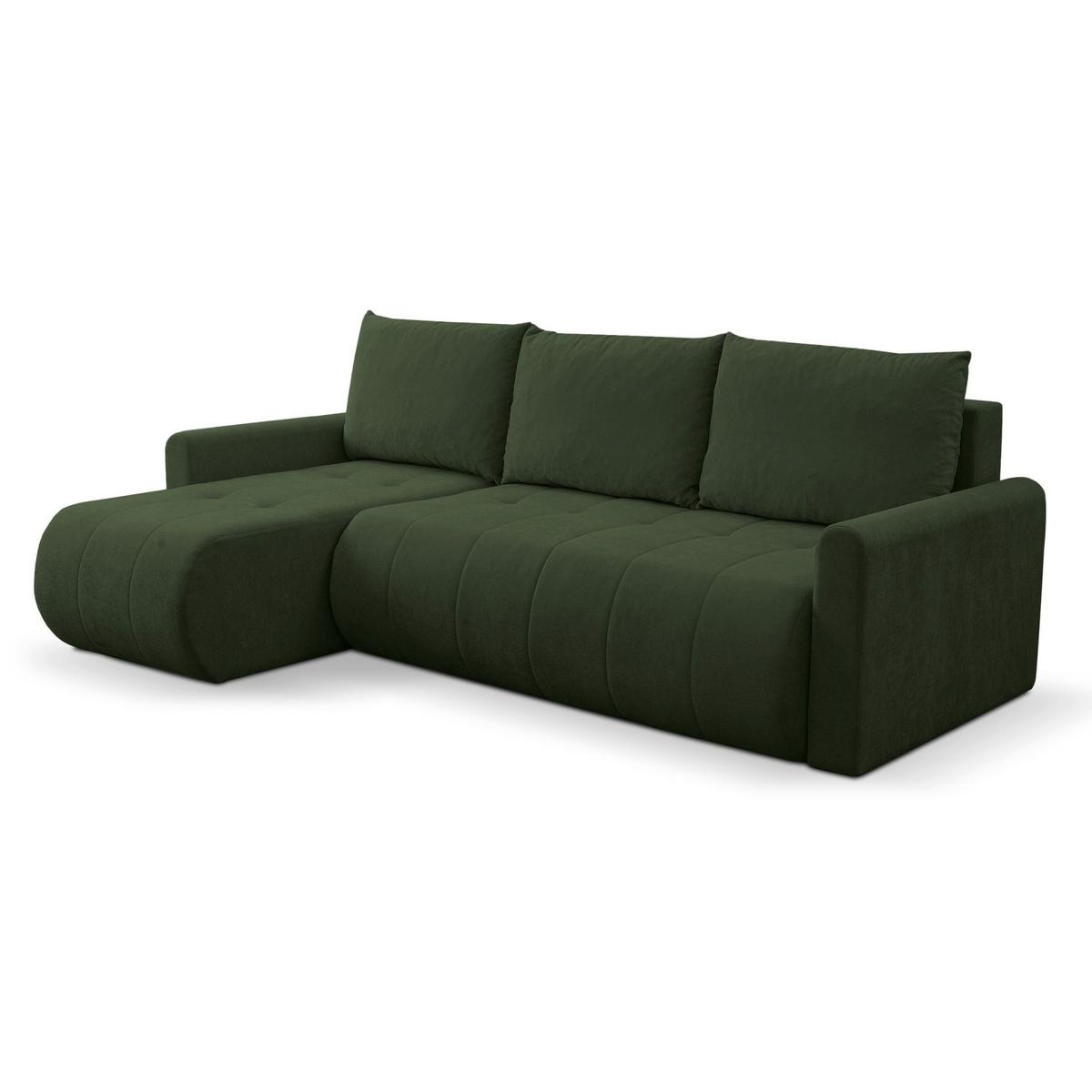 ECKSOFA Timmone Grün Chenille 230 cm - Schwarz/Grün, Kunststoff/Textil (230/149cm) - Selsey
