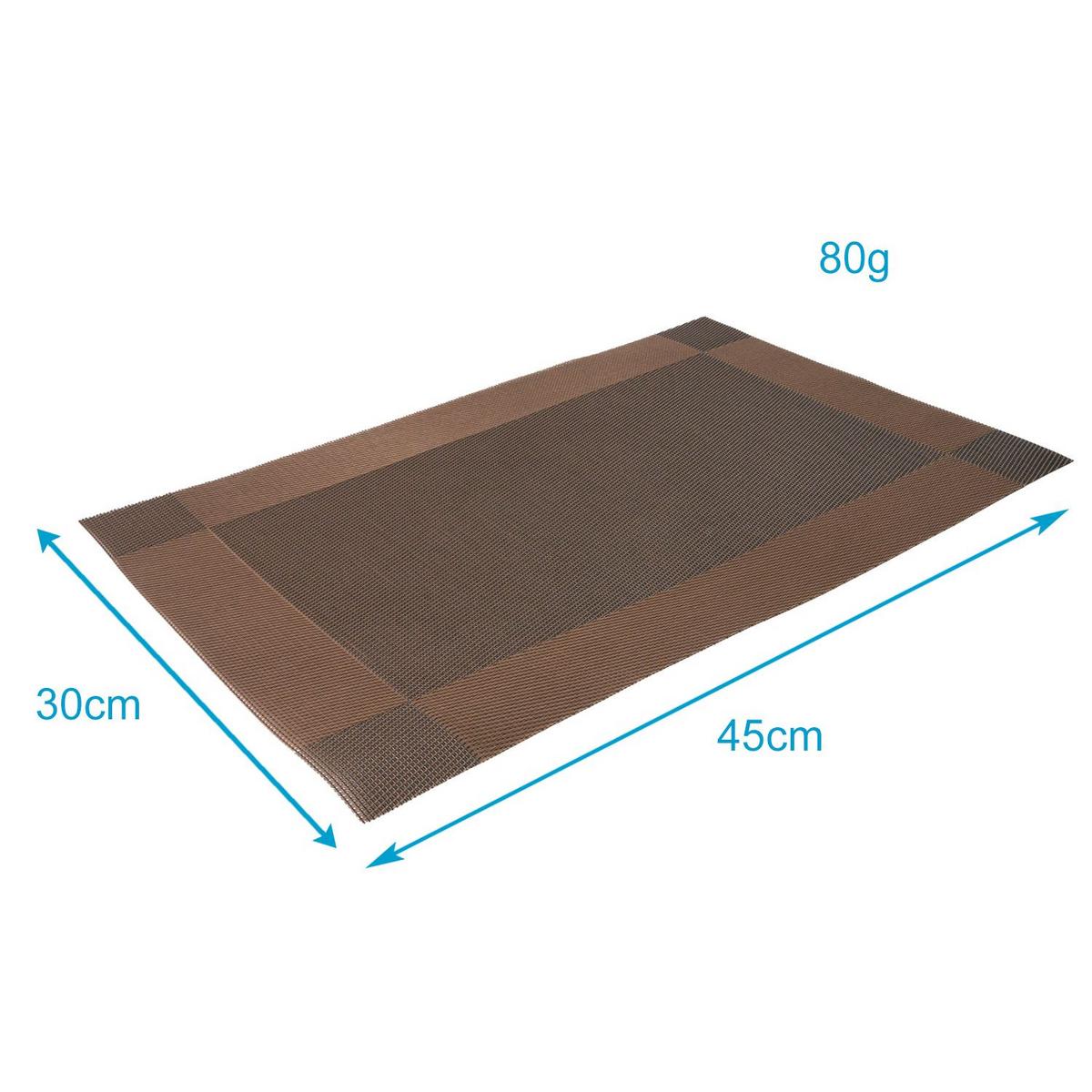 PLATZSET Untersetzer 45/30 cm (6er-Set) - Braun, Kunststoff (45/30/0.16cm) - Intirilife