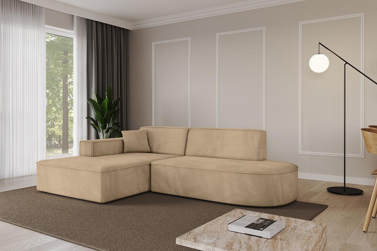 ECKSOFA Ottomane Links IREA-L1-v4 - 234x171x79 cm Beige - Beige, Holzwerkstoff/Textil (234/171cm) - ALTDECOR