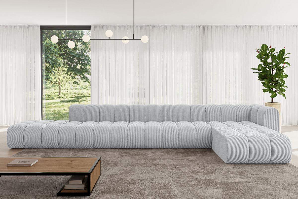 ECKSOFA modulares Sofa Zuvon-L3 - 478x177x70 cm Grau - Grau, Holzwerkstoff/Textil (478/177cm) - ALTDECOR