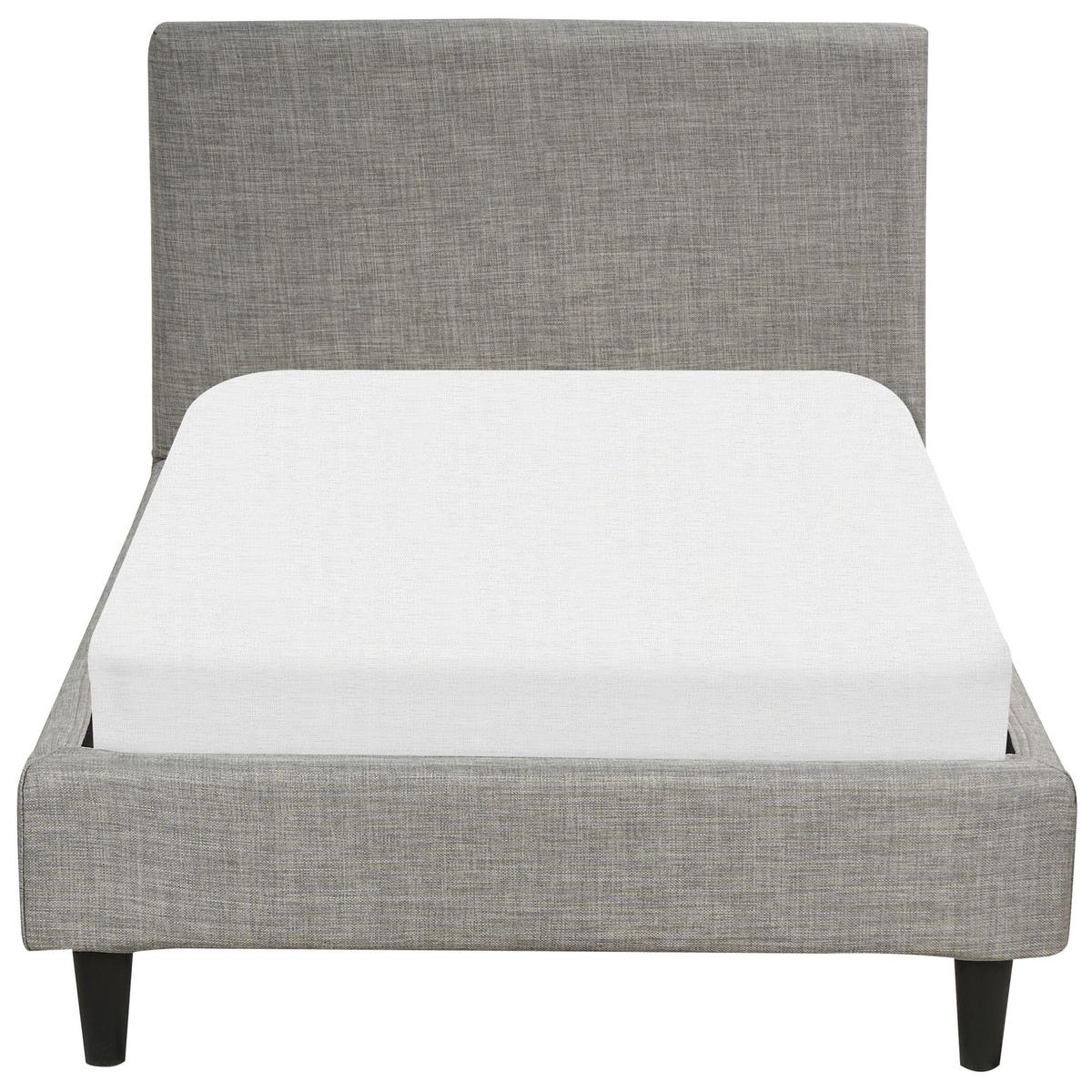 POLSTERBETT 90/200cm Hellgrau Fitou - Hellgrau, Textil (90/200cm) - Beliani