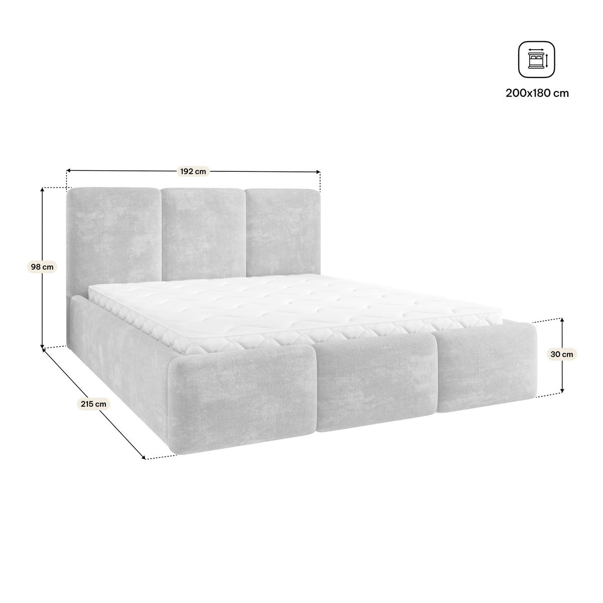 POLSTERBETT MORENA LM 180x200 cm mit Bettkästen - Braun - Braun, Holz (180/200cm) - MASSENO