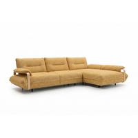 ECKSOFA ANISSA Gelb Flachgewebe - Gelb/Schwarz, Kunststoff/Textil (185/297cm) - KAWOLA