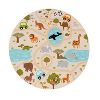 KINDERTEPPICH Bunt Ø 160 cm - Multicolor, Kunststoff (160/160cm) - TT Home