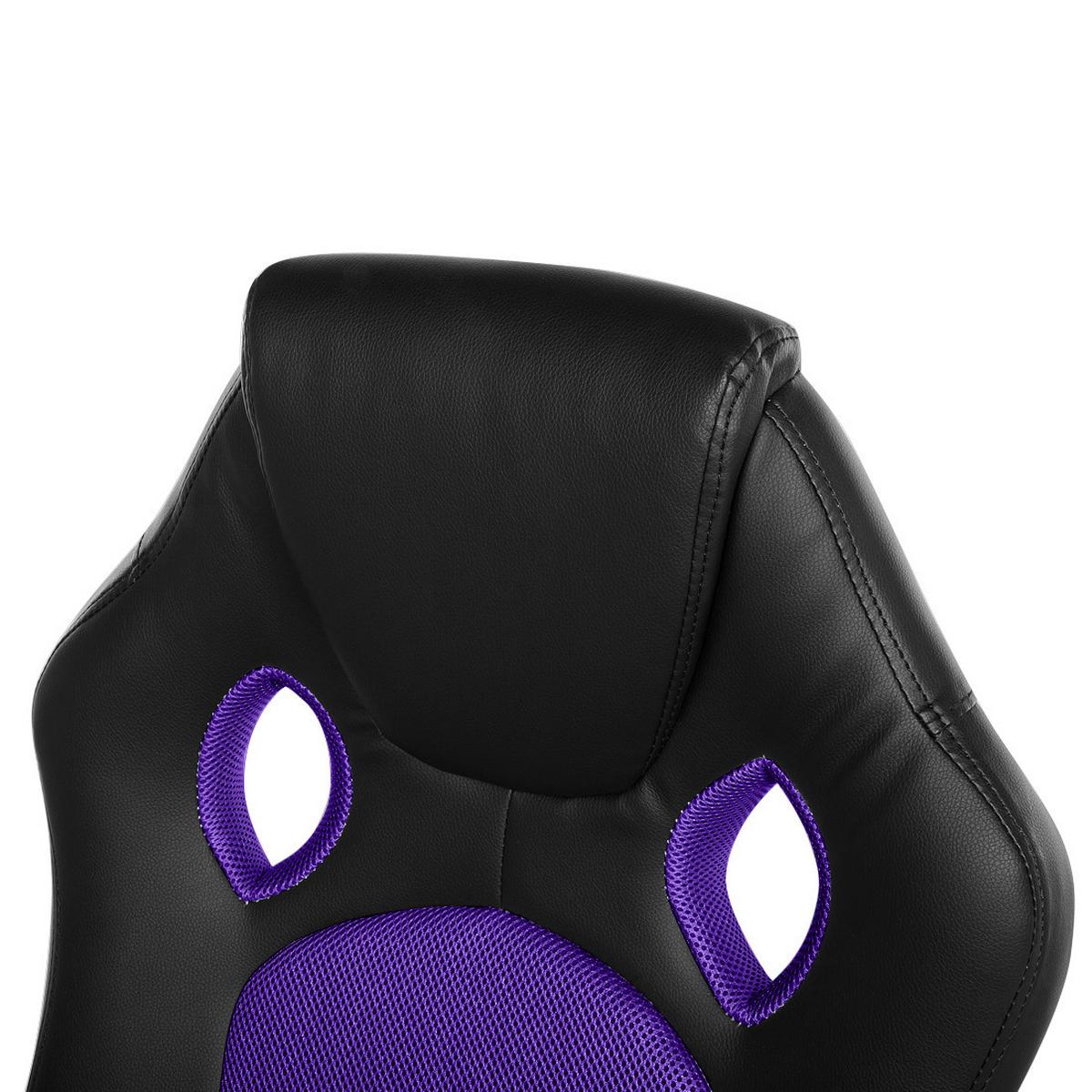 GAMINGSTUHL Kunstleder Schwarz/Violett Fighter - Schwarz, Kunststoff/Textil (65/108/65cm) - Beliani