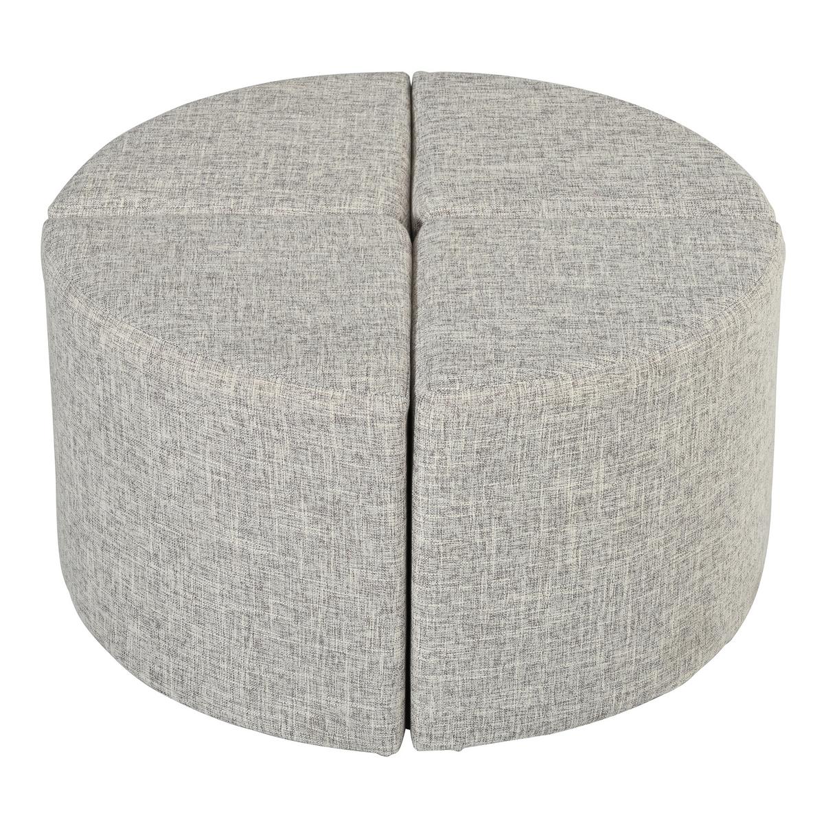 COUCHTISCH Oval Nussbaum mit Stoffhockern Schiebetüren & Rillenoptik - Walnussfarben, Holzwerkstoff (60/120/51.5cm) - Urban Meuble
