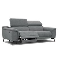 RELAXSOFA FIERO 3-Sitzer mit 1 Relaxfunktion, grau - Schwarz/Grau, Holzwerkstoff/Textil (212/82/103cm) - Wozimo