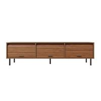 TV-LOWBOARD Walnuss-Optik 180cm mit 3 aufschiebbaren Türen & Metallfüßen - Walnussfarben, Holzwerkstoff (180/55/40cm) - Urban Meuble
