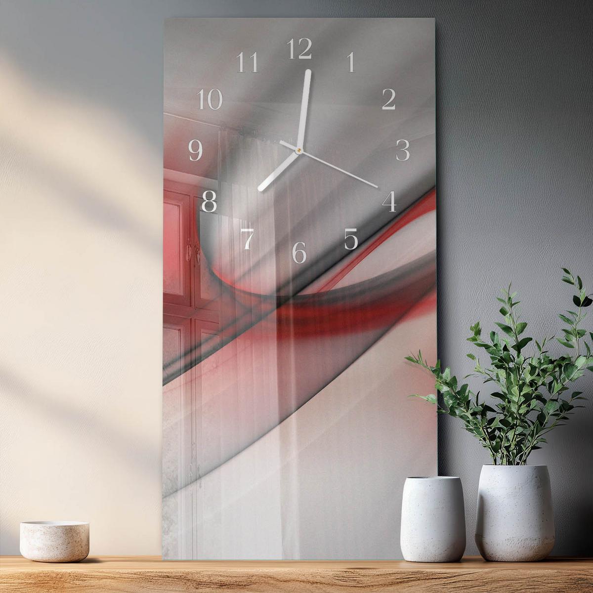 WANDUHR aus Glas 30x60 cm - Abstraktion - Multicolor, Glas (30/60/0.4cm) - TULUP