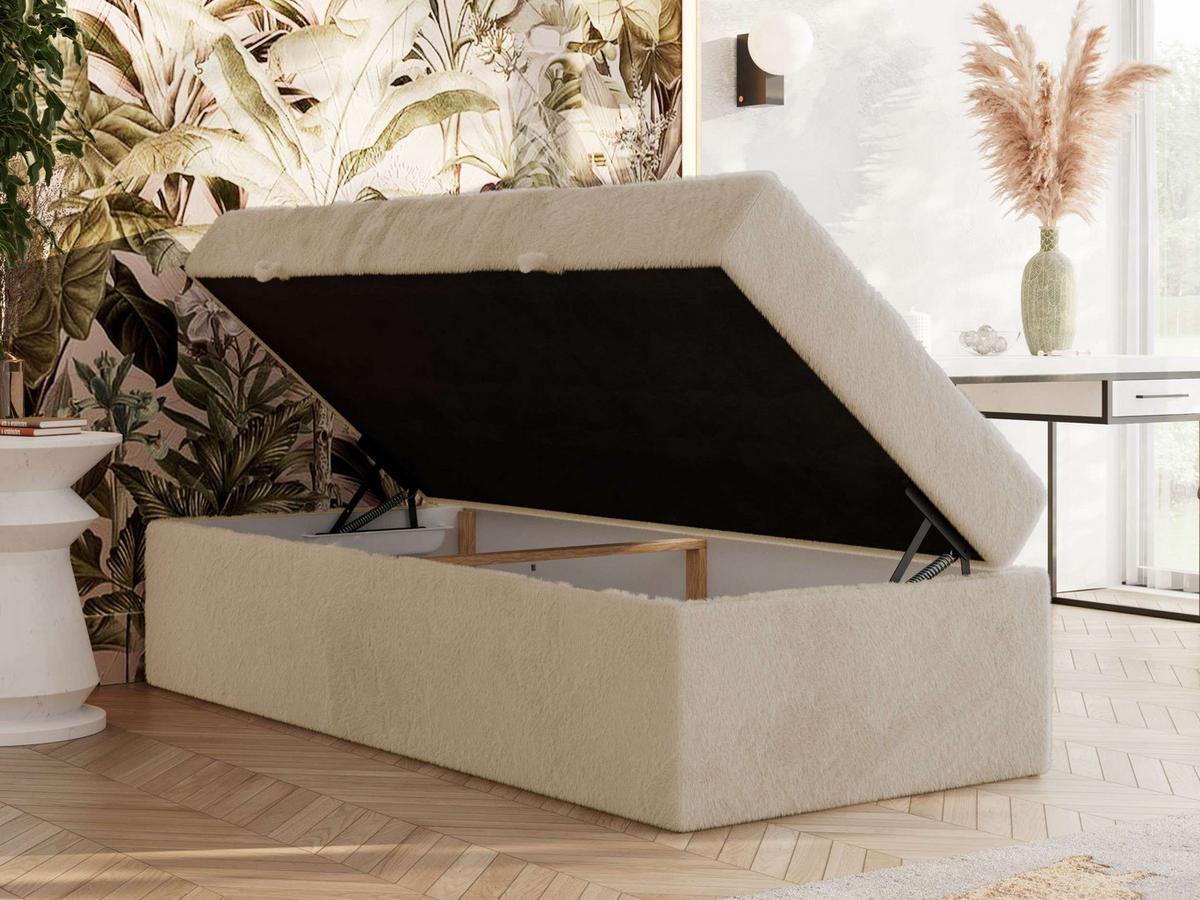 BOXBETT ZERO 90/200 - Creme Plüsch - H3 - Topper T25 - Creme, Textil (90/200cm) - MKS