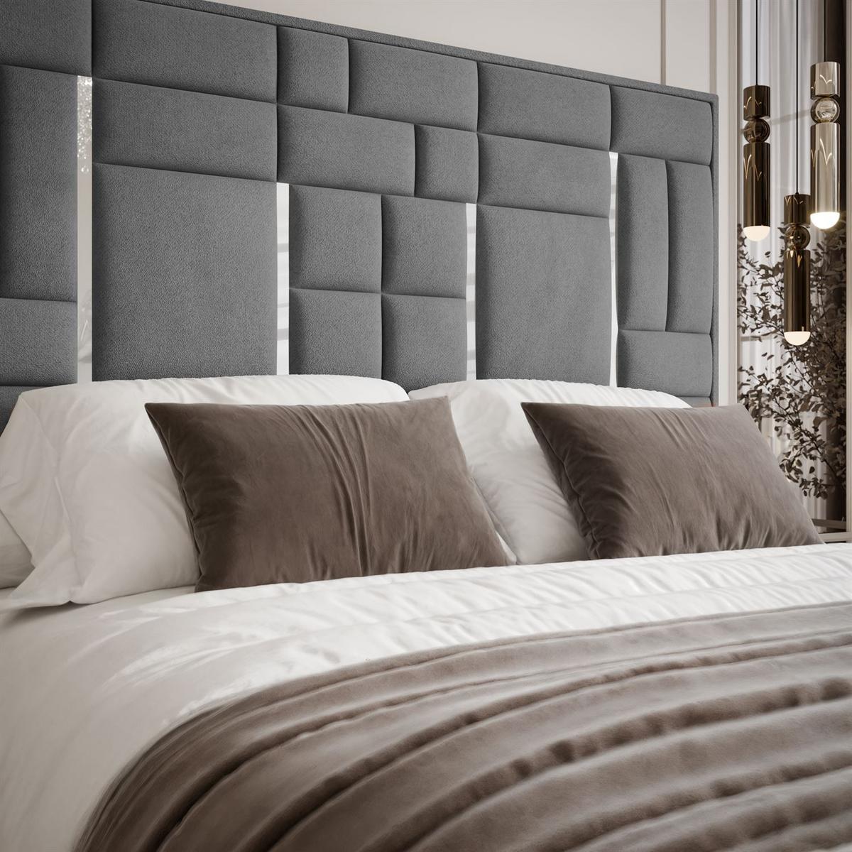 POLSTERBETT BRIGITTE SILVER mit Bettkasten 180x200 cm Element 23 - Grau, Textil (180/200cm) - Lookway