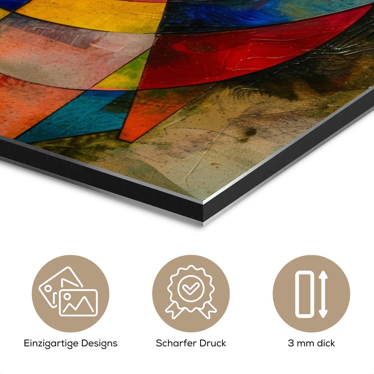 METALLBILD Kunst - Abstrakt - Modern 80x40 cm - Gelb, Metall (80/40cm) - MuchoWow