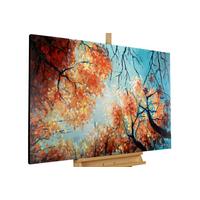 ÖLGEMÄLDE 120/75 cm - Blau/Orange, Holz/Textil (120/75cm) - KUNSTLOFT