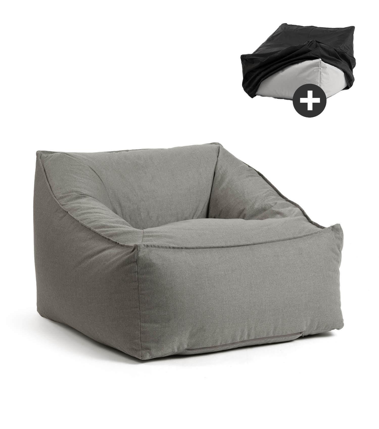 OUTDOOR SITZSACK Der Sunnyboy - Dunkelgrau, Textil (80/60/83cm) - Mokebo