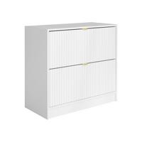 SCHUHSCHRANK Tireno 2K - Goldfarben/Schwarz, Holzwerkstoff/Kunststoff (80/75/40cm) - MIRJAN24