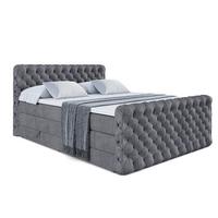 BOXSPRINGBETT BOXI8-Z KING - 140x200 - H3/H4 - Dunkelgrau - Dunkelgrau, Holzwerkstoff (140/200cm) - ALTDECOR