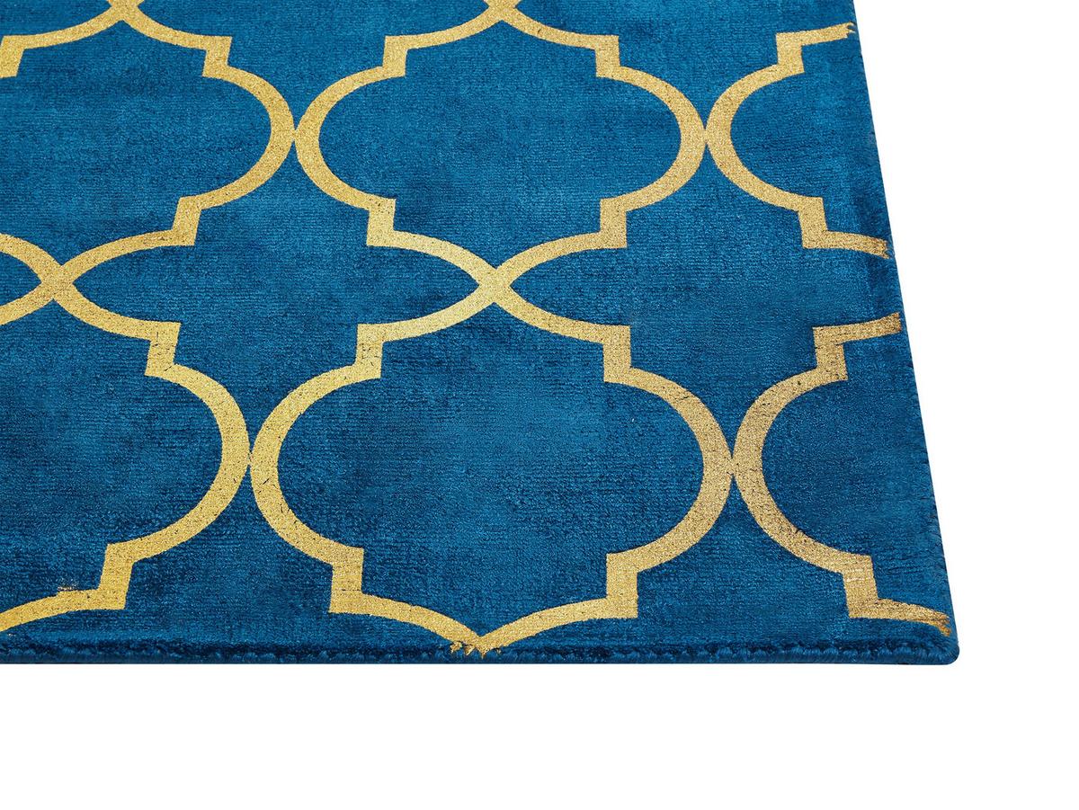 KURZFLOR-TEPPICH Yelki 230/160 cm - Blau, Naturmaterialien (160/230cm) - Beliani