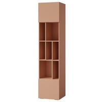 BÜCHERREGAL Largo mit 2 Türen und offenen Fächern, für Jugendzimmer, 45 cm, Alpaca - Koralle, Holzwerkstoff (45/195/40cm) - Beautysofa