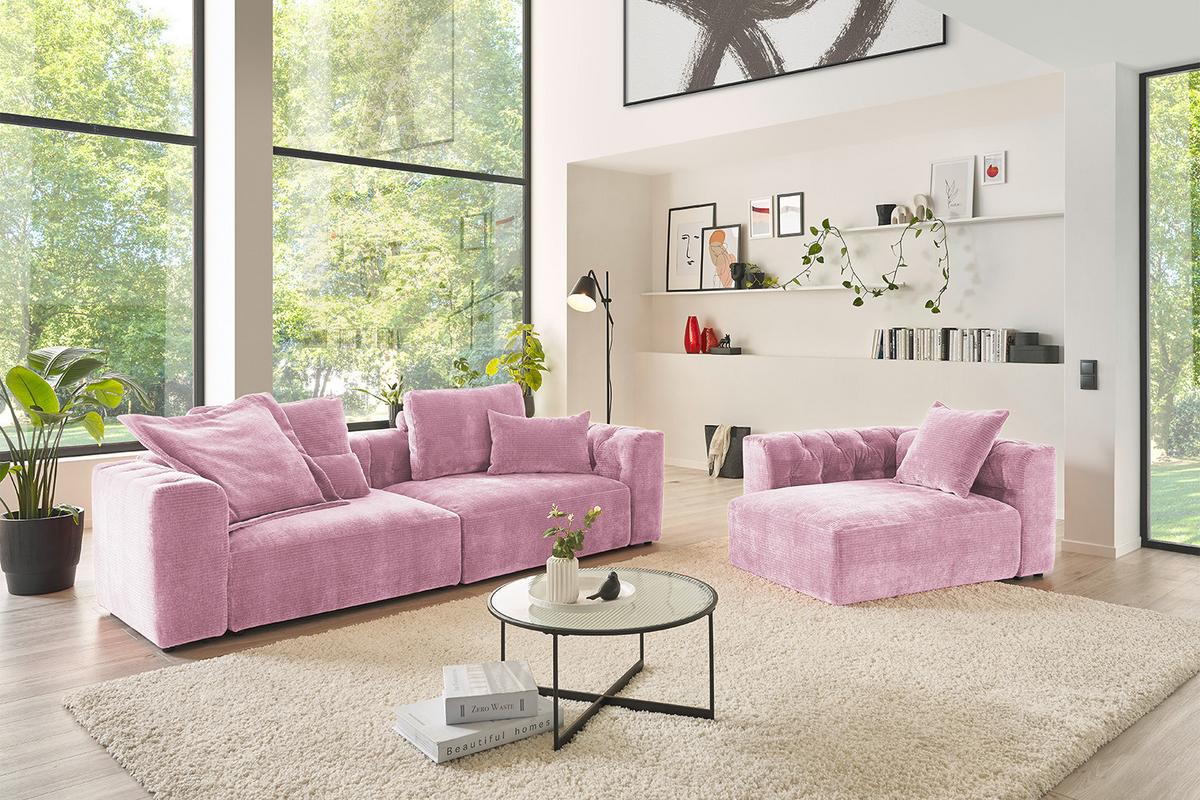 NIERENKISSEN MEDIUM SEPHI Pink Cord - Rosa, Textil (67/19cm) - KAWOLA