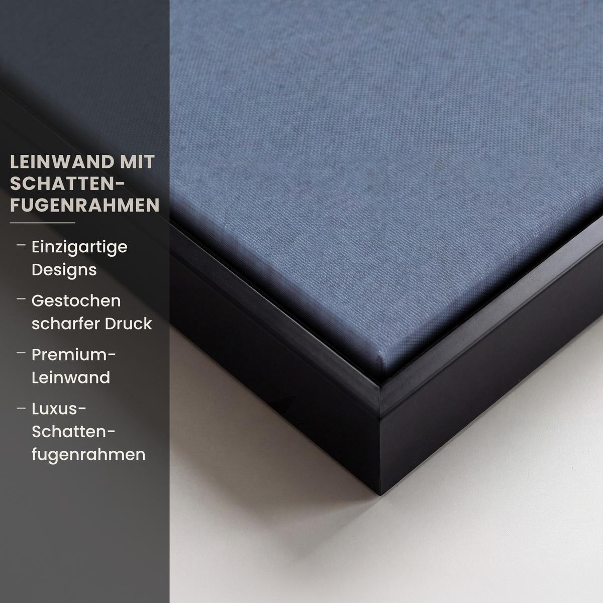 LEINWAND Bilder mit Rahmen - Strand - Sonne - Düne - Gras - Sand - Horizont - 90x90 - Hellblau, Textil (90/90cm) - MuchoWow