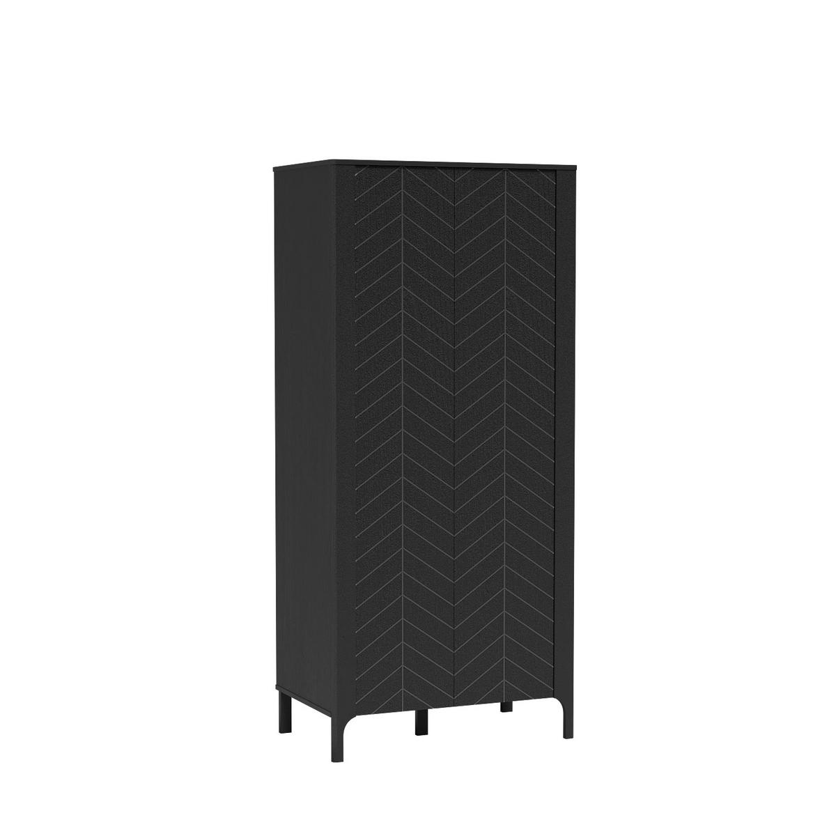 DREHTÜRENSCHRANK ALICANTE 90/197/54,5 cm 2-türig Schwarz - Schwarz, Holzwerkstoff (90/197/54.5cm) - MASSENO