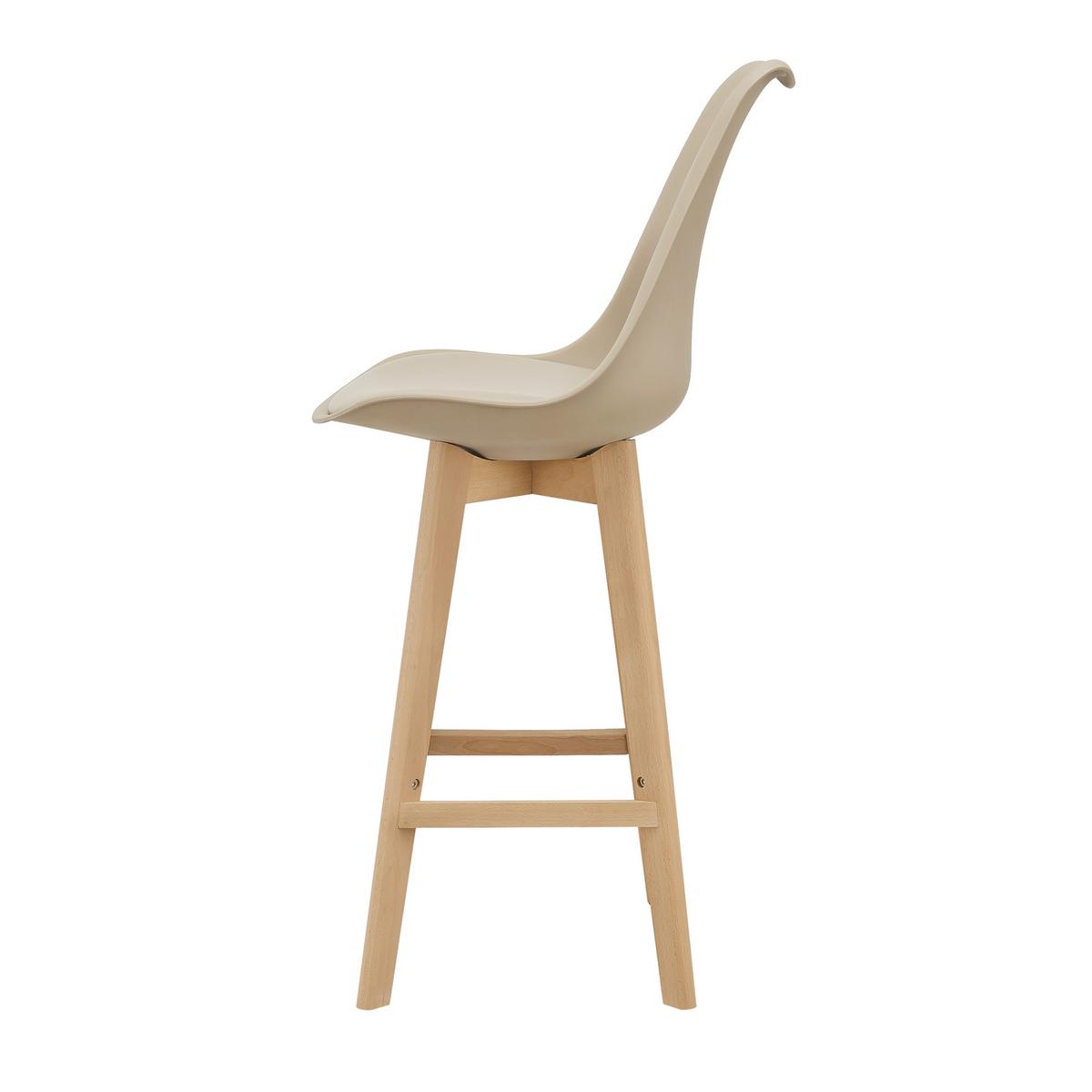 BARSTUHL Lublin 2er-Set - Beige, Holz (48/105/58cm) - [en.casa]